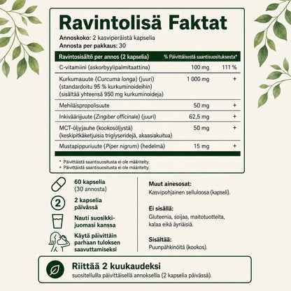 Biolabs – Kurkuma ja kurkumiini 1000 mg